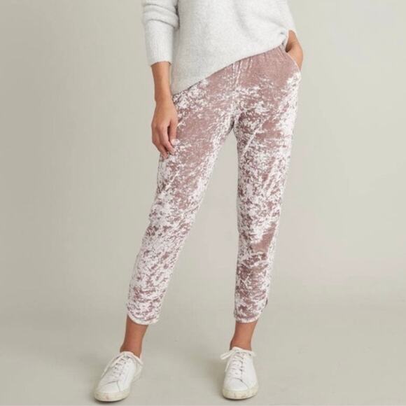 Marine Layer Pants - Marine Layer | Women’s Allison Pants Mauve Pink Crushed Velvet Jogger XS
